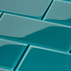 3"x6" Glass Subway Collection, Dark Teal