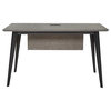 52" Wood Executive Desk in Gray Ash and Black