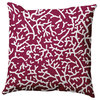 Seaweed Polyester Indoor Pillow, Maroon Red, 18"x18"