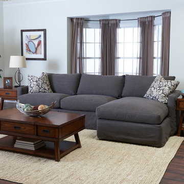 Leisure Down Sectional, Custom Fabric