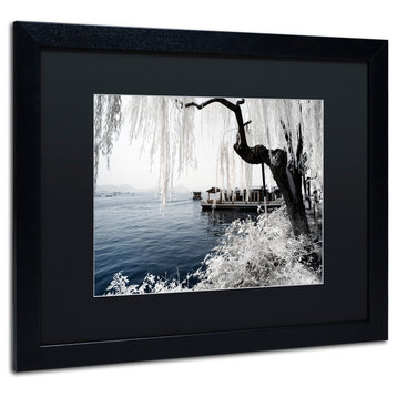 Philippe Hugonnard 'Lake Winter' Art, Black Frame, Black Matte, 20"x16"