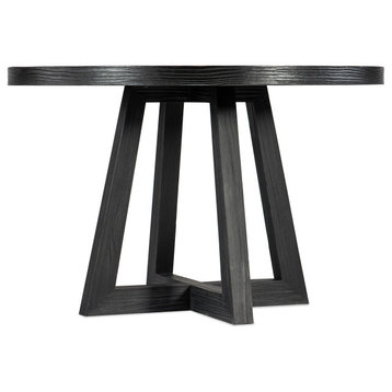 Hooker Furniture Chapman Wood Shou Sugi Ban Petite Round Dining Table in Black