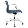 SOHO Premier Ribbed Management Chair, Italian Leather, Blue