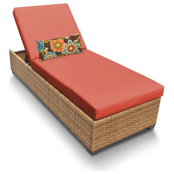 TK Classics Laguna Wicker Patio Chaise Lounge in Orange