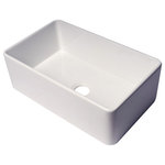 ALFI brand - ABF3018 30" White Thin Wall Single Bowl Smooth Apron Fireclay Kitchen Farm Sink - ALFI brand fireclay farm sinks are a throwback to a simpler time. Designed to offer the traditional popular look of an apron farm sink with a contemporary twist. Made of the highest quality solid fireclay to ensure it not only looks great but also lasts for a very long time.