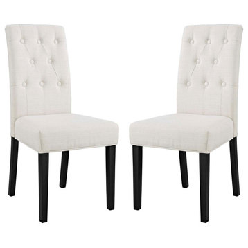 Confer Dining Side Chair Fabric, Set of 2, Beige
