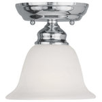Livex Lighting - Essex Ceiling Mount, Chrome - Bring a refined lighting style to your kitchen or bath area with this Essex collection one light flush mount.