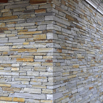 Smokey Gold Drystack Real Thin Stone Veneer Exterior