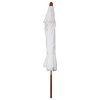 9' Round Wood Umbrella, Sunbrella Fabric, Linen Taupe