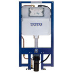 Toto - Toto NEOREST 1.28 or 0.9 GPF Dual Flush In-Wall Tank Unit - The TOTO NEOREST 1.28 or 0.9 GPF Dual Flush In-Wall Tank Unit is designed fro use with the NEOREST AC or EW wall-hung toilet and top unit. The in-wall unit provides you with the opportunity to save up to 9 inches of floor space within your bathroom. The NEOREST in-wall tank unit is auto flush capable and provides a dual flush option for the right amount of flush for the required job. You can select between a 0.9 or a 1.28 gallons per flush with a push of a button. The harness of the NEOREST in-wall tank unit allows you to select a mounting height of 15 to 19 inches. This provides the opportunity for you to establish a comfortable bowl height for a wide array of individuals. The in-wall unit can support up to 880lbs when installed properly. The kit includes a copper water supply line and a 2 x 6 polyethylene waste outlet for installation within a 2 x 6 stud setting. If you require installation within a 2 x 4 setting, you have the option to purchase TOTOs 2 x 4 PVC outlet kit (THU343). The NEOREST toilet bowl, top unit, and push button plate are sold separately.