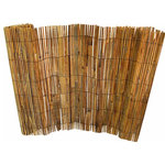 Master Garden Products - Bamboo Slat Rolled Fence, 14'x4' - Rustic split bamboo slat fences have been used for centuries in many regions of the world where bamboo is available. It can be used on its own or attached to cover a chain link fence for added beauty and privacy.  Our bamboo slats or split bamboo fences are woven together with black nylon coated wire, as oppose to other split bamboo slat fences in the market that usually tie their fences with bare metal wire exposing unsightly metal and rust. The fence is semi-opaque, which provides some privacy. The unique color of the bamboo slats makes it one of the most gorgeous and striking, looking bamboo fences on the market today. The bamboo slats we use are about 1/2" wide. They are packed in a roll for convenience in shipping and easy set up. 14'L x 4'H