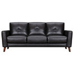 Armen Living - Almafi 82" Brown Leather Sofa, Brown - Transform your living space with the Almafi 82" Leather Upholstered Sofa from Armen Living - a seamless fusion of modern luxury and timeless comfort. This exquisite sofa is designed to redefine your home's aesthetic, offering the perfect balance of chic design and sumptuous relaxation. Designed with your comfort in mind, the Almafi boasts web suspension seat construction. This innovative webbing system ensures consistent and flexible support throughout the seating area, eliminating uncomfortable pressure points and ensuring an enjoyable sitting experience. Say farewell to sagging cushions - the Almafi sofa maintains its shape and support for years to come. This modern sofa boasts opulent leather upholstery that exudes durability. Measuring a spacious 82 inches in width, the Almafi sofa comfortably accommodates up to three individuals. Whether you're hosting a movie night, entertaining guests, or simply unwinding with loved ones, this couch provides ample room for everyone to relax and luxuriate in comfort. Sink into its plush cushions and experience the unrivaled comfort that only leather upholstery can deliver. Available in both dove gray and rich brown.
