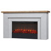 Real Flame Malie 68" Wood Landscape Electric Fireplace in Venetian Gray