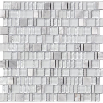 Karma Stone and Glass Mosaic Tiles - Frost - Sample Swatch