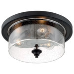 Nuvo Lighting - Nuvo Lighting 60/7291 Bransel - 3 Light Flush Mount - Bransel; 3 Light; Flush Mount Fixture; Brushed NicBransel 3 Light Flus Matte Black Clear SeUL: Suitable for damp locations Energy Star Qualified: n/a ADA Certified: n/a  *Number of Lights: Lamp: 3-*Wattage:60w A19 Medium Base bulb(s) *Bulb Included:No *Bulb Type:A19 Medium Base *Finish Type:Matte Black