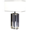 Transparent and Chrome Rectangular Table Lamp