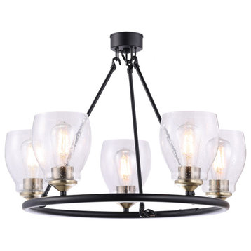 Minka Lavery 2435-878 Winsley - 5 Light Chandelier in Coal And Stained Brass