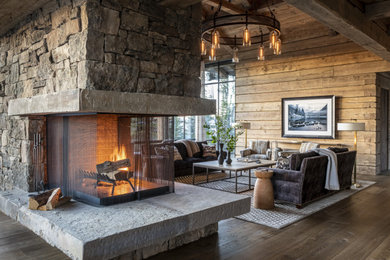 Living room - rustic living room idea in Philadelphia