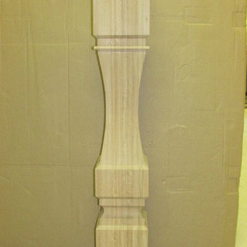 4-Sided, Square Profile White Oak Newel Post