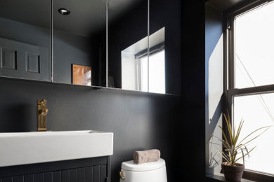 Black, Sleek Modern Bathroom Remodel