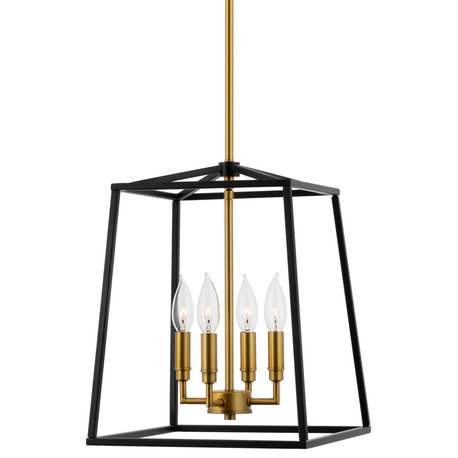 Kira Home Bellevue 16" Farmhouse Lantern Pendant Light, Adjustable Foyer