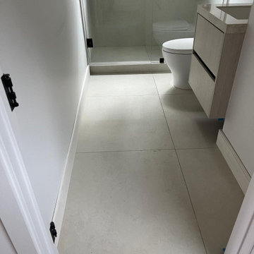 Modern clean and sleek, walk-in shower