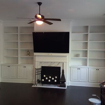 Fireplace Built-ins with Divided Bookcases