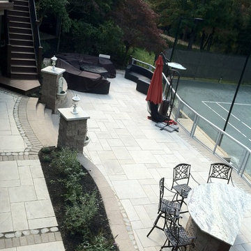 Elevated Patio Overlooking Tennis Court
