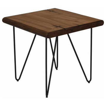 Coaster Adrian Mid-Century Wood Square End Table with Hairpin Legs Natural Honey