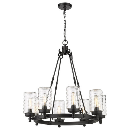 Tahoe Eight Light Outdoor Pendant, Matte Black