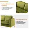 Modern Upholstered Sofa With Loose Back, Moss