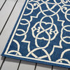 GDF Studio Alfonso Outdoor Geometric  Area Rug, Navy and Ivory, 8'x11'