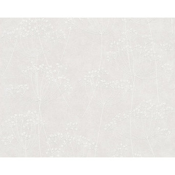 Memory2, Romantic Cottage Style Fresh Pastel White Matt Wallpaper Roll