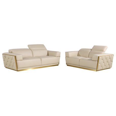 Enzo Top Grain Italian Leather  2PC Set