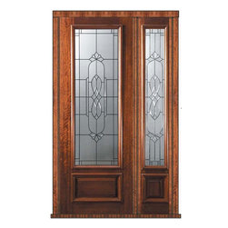 Prehung Sidelight Door 96 Mahogany Kensington 1 Panel 3/4 Lite Glass - Front Doors