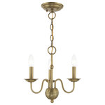 Livex Lighting - Traditional Mini Chandelier, Antique Brass - With traditional beauty, the Windsor chandelier lends itself to being featured in any modern home. Featuring antique brass finish, this three light mini chandelier evokes elegant character.