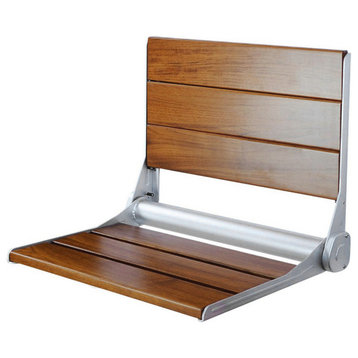 18" ADA Compliant Folding Teak Wood Shower Bench Seat