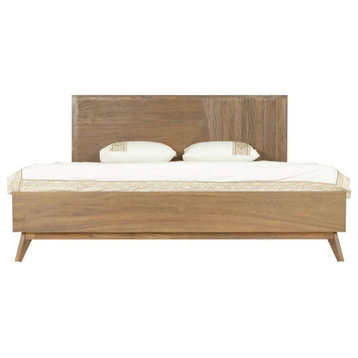 Celeste Contemporary Walnut Bed, Queen