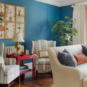 Serene & Color-Infused Waban Victorian: Living Room