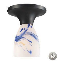 Elk Lighting - Elk Lighting 10152/1DR-MT-LA Celina 1-Light Semi Flush Light - Flush-mount Ceiling Lighting