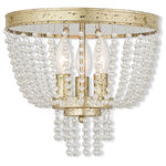 Livex Lighting - Ceiling Mount With Clear Crystals, Hand Applied Winter Gold - A beautiful cascade of clear crystal beads creates a striking effect of refracted light. This three light flush mount is finished in a hand appled winter gold finish mixing traditional refinement with modern style. Place this crystal flush mount in both contemporary and time-honored spaces for the perfect look