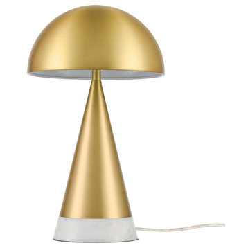 Light Society Darlene Table Lamp, Brass/White