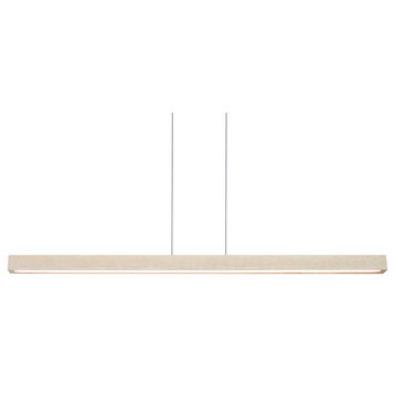 Una LED 66" Linear Pendant, White Washed Oak, Uplight/Downlight, 3500K, Dimmable