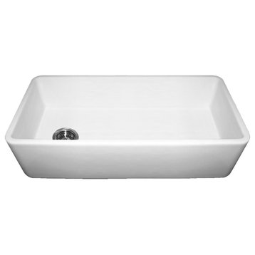 Duet Reversible Fireclay Sink With Smooth Front Apron, White