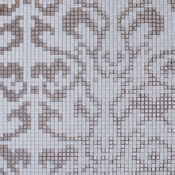 Tile Mural Plated Glass Silver Small Chips Glossy Mosaic Wall Pictures - Tile Murals