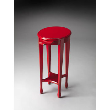 Round Accent Table, Red