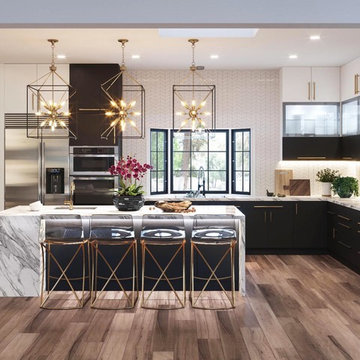 BLACK AND WHITE KITCHEN