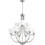 Quorum - Quorum 6059-9-65 Enclave - Nine Light 2-Tier Chandelier - Shade Included: TRUE* Number of Bulbs: 9*Wattage: 60W* BulbType: Medium Base* Bulb Included: No