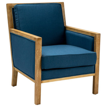 Largo Accent Chair, Indigo and Light Oak