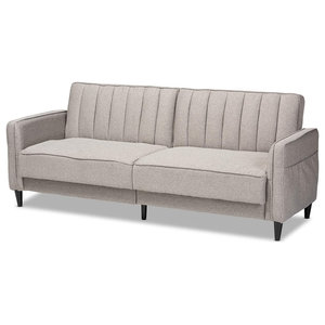 Mid Century Modern Light Grey Fabric Upholstered Sleeper Sofa Midcentury Sleeper Sofas By Imtinanz Llc Houzz